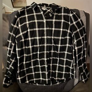 J. Crew Black and White Plaid Button Down Shirt